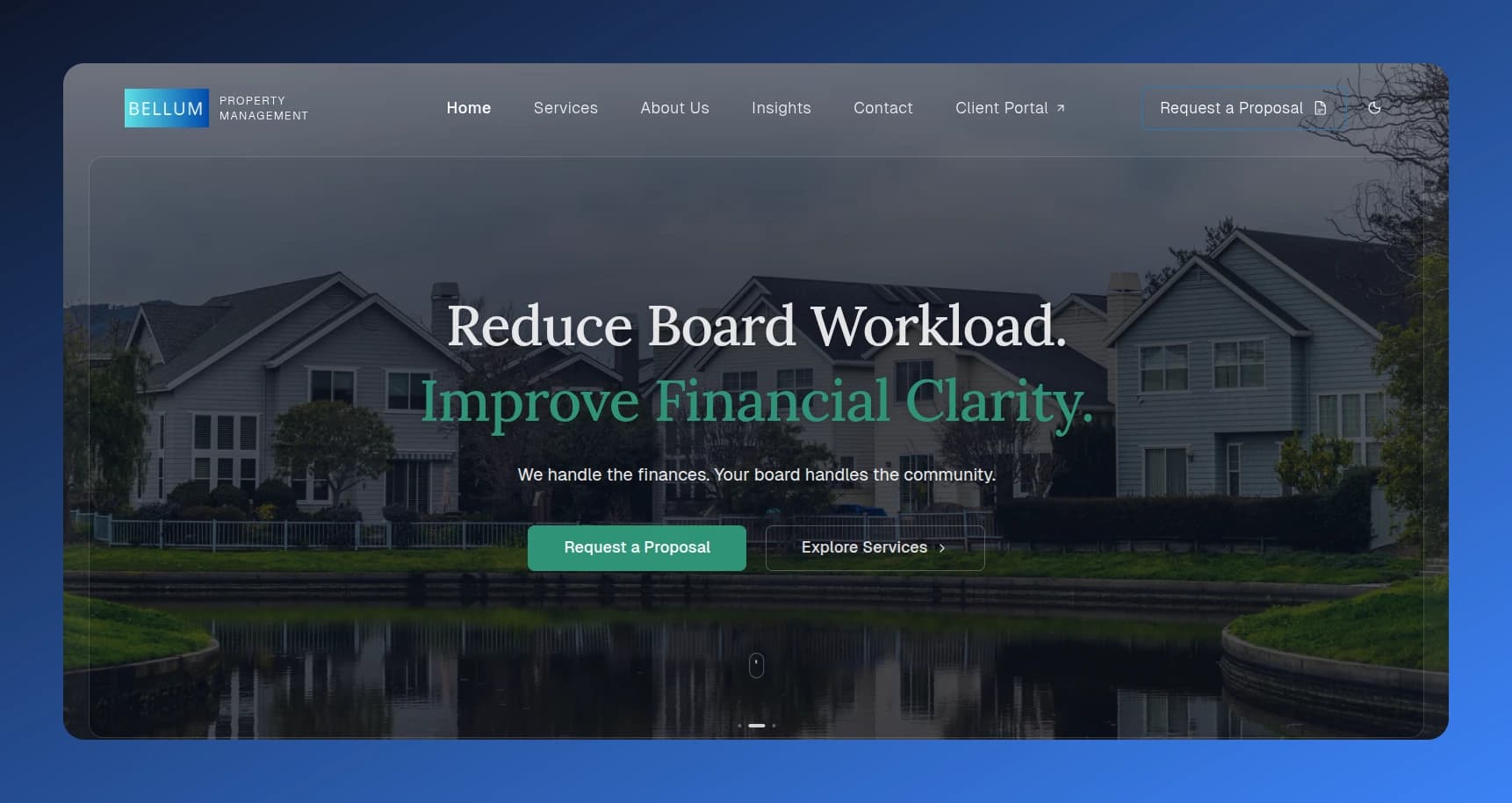Administration panel of the Bellum platform